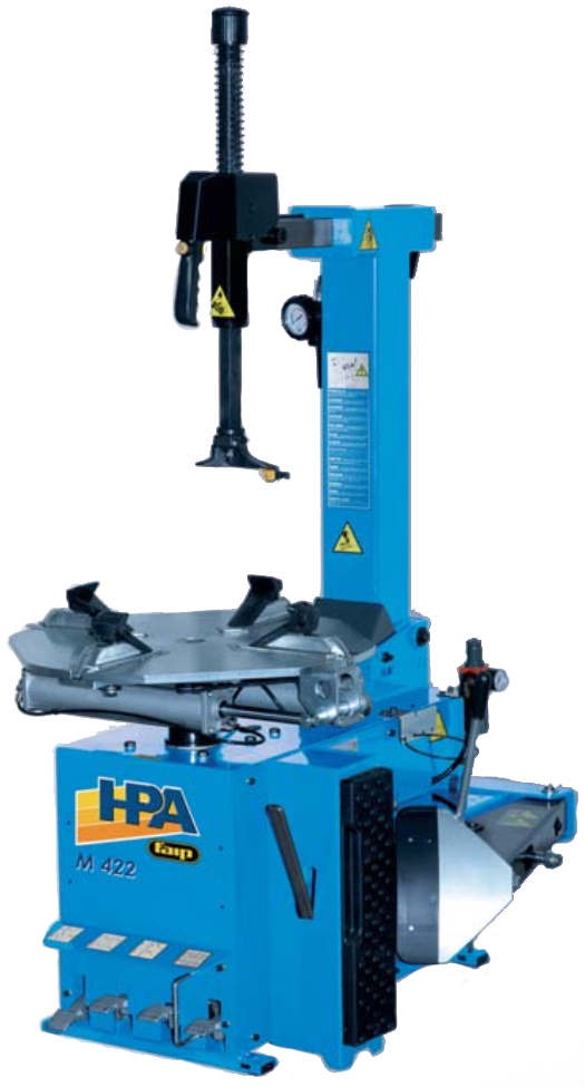 Ammattikäyttöön tarkoitettu rengaskone taakse kääntyvällä työkaluvarrella. Kaksinopeuspyörä ja ilmaisku tekevät tästä koneesta erinomaisen laitteen rengasliikkeisiin ja korjaamoihin.