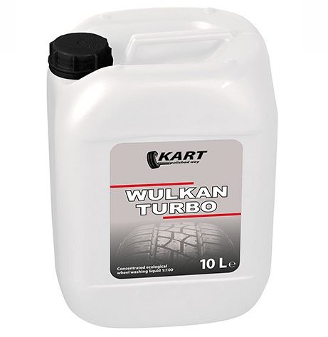 10 litran pesuaine Kartin Wulkan pesukoneisiin. Vaahtoamaton ja biohajoava renkaanpesukoneen pesuaine on erittäin riittoisa 1-5:100 sekoitussuhteella.