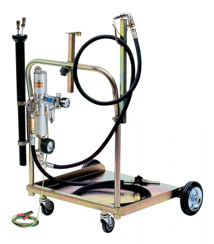 Jäteöljyn keräyskärry imusarjalla ja pumpulla