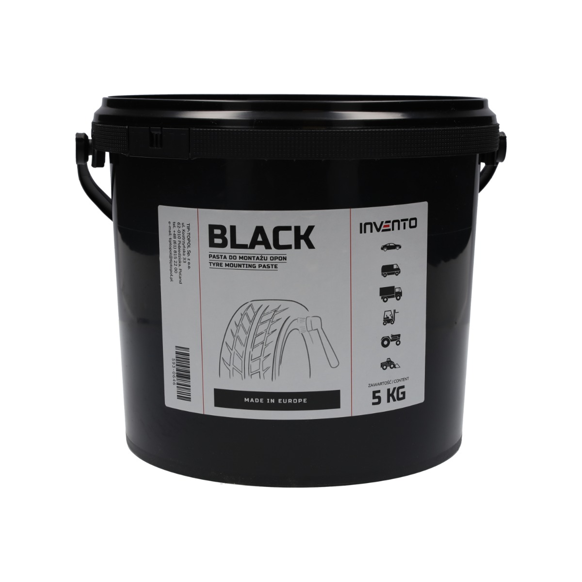 Tyre mounting paste INVENTO Universal Black 5kg !TIPTOPOL! (available)