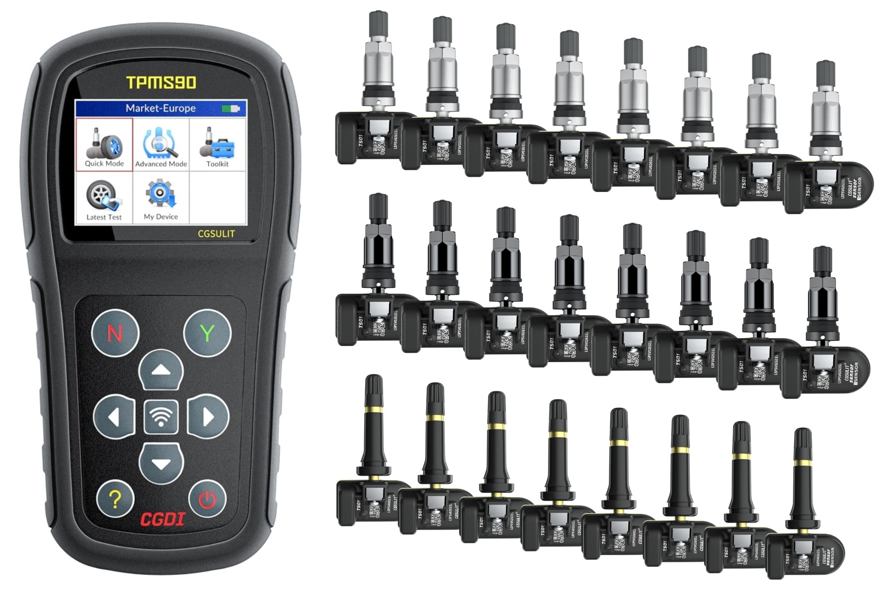 SET TPMS90 Tester + 24 CG SULIT TPMS Tire Pressure Sensors, 433/315MHz !TIPTOPOL! (not_available)